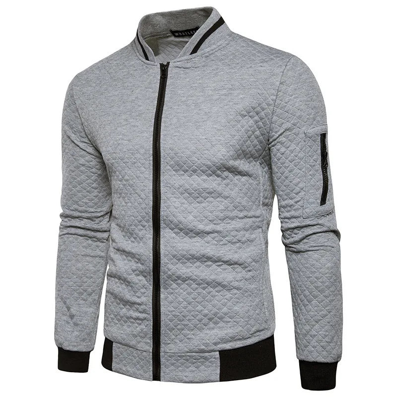 Giacche Uomo Slim Fit Collo Alto Casual Solida Streetwear Baseball Capispalla Autunno Primavera