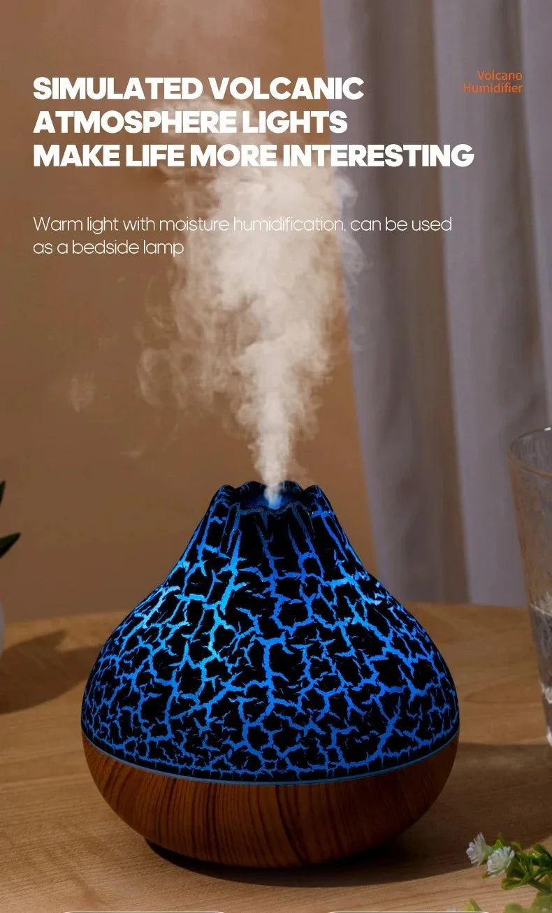 Umidificatore Aria 300ml Diffusore Per Aromaterapia Nebbia Da Tavolo USB Con 7 Luci Notturne Colorate