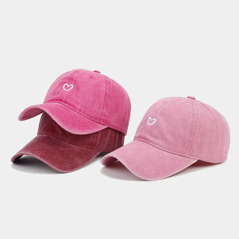 Cappello Da Baseball In Cotone Lavato Unisex Ricamato Con Amore Retro Protezione Solare Per Donna E Uomo