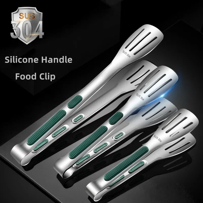 Pinza Per Alimenti In Acciaio Inox 304 Tre Misure Da 7 9 E 12 Pollici Impugnatura Antiscivolo In Silicone Per Barbecue