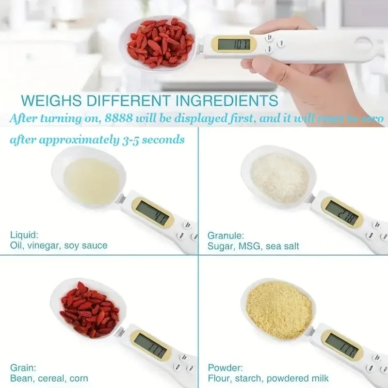 Mini Cucchiaio Bilancia Da Cucina Digitale Con Display LCD Per Alimenti Da 0,1 A 500g Misurazione Del Peso