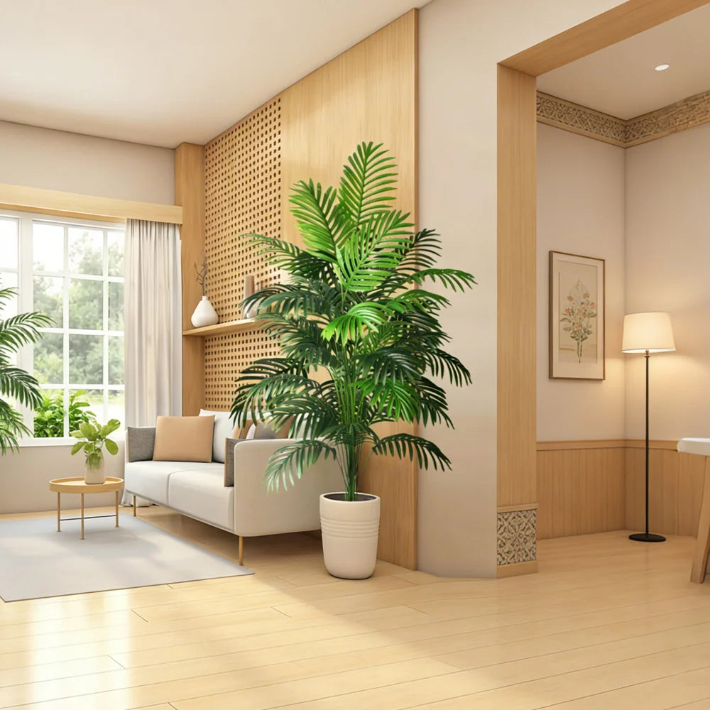 Palma Tropicale Artificiale Grande 90-120 cm Con Foglie Monstera In Plastica Per Decorazioni Casa Giardino Matrimonio