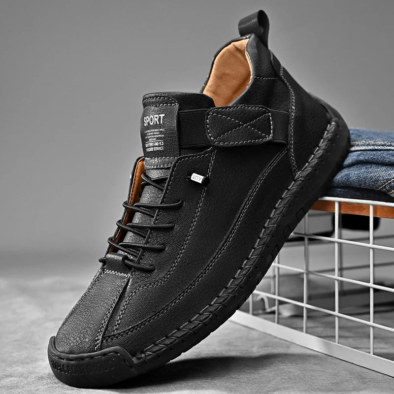 Scarpe In Pelle Cucite A Mano Uomo Scarpe Casual Da Passeggio Antiscivolo Leggere Esterno Taglia 47 48 Mocassini Slip On
