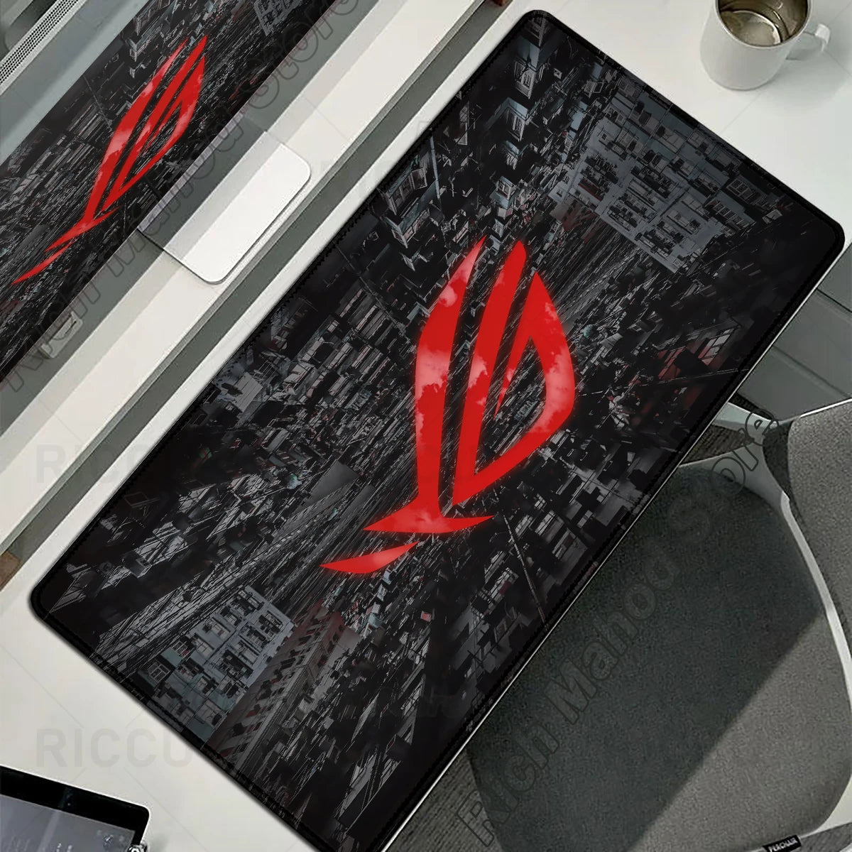 Tappetino per Mouse XXL ASUS ROG Republic Of Gamers Antiscivolo in Gomma per Scrivania da Gioco e Tastiera