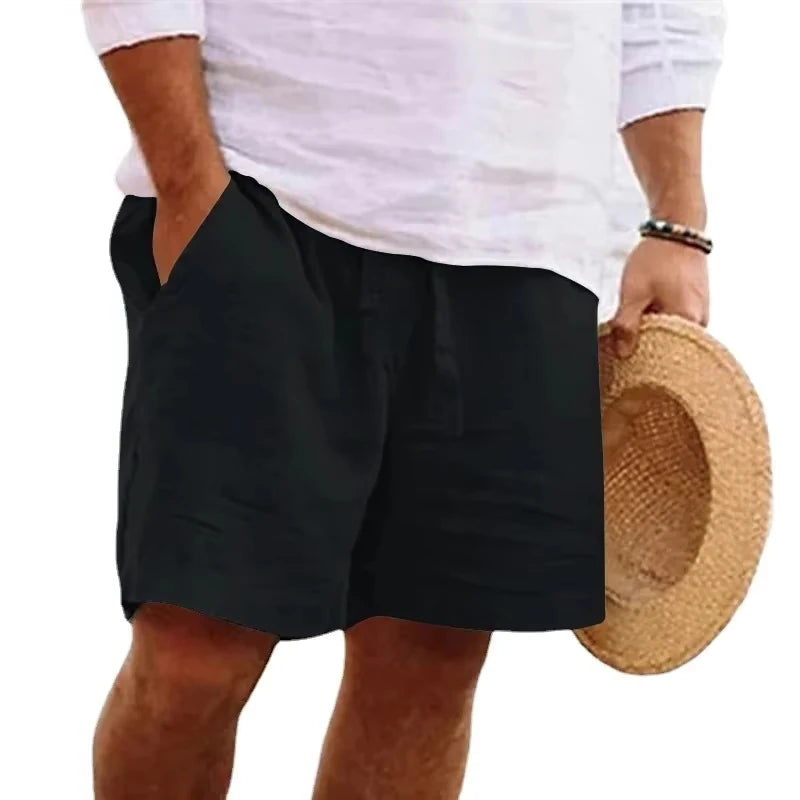 Nuovi Pantaloni Corti Estivi Leggeri Da Uomo In Cotone Tinta Unita Per Spiaggia Outdoor Traspiranti