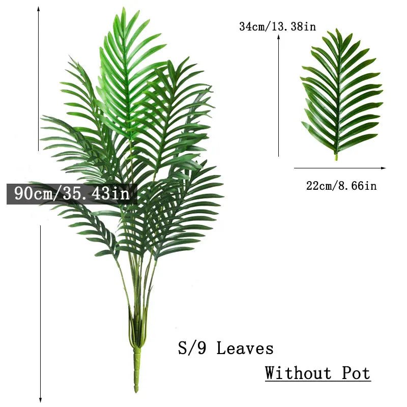 Palma Tropicale Artificiale Grande 90-120 cm Con Foglie Monstera In Plastica Per Decorazioni Casa Giardino Matrimonio