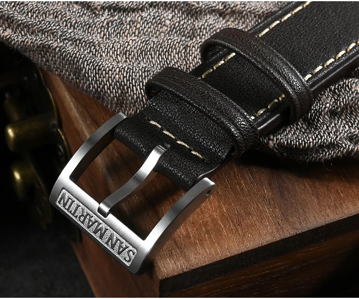 Orologio Da Pilota Da Uomo San Martin 37mm Meccanico Automatico 100m Impermeabile Stile Militari BGW 9