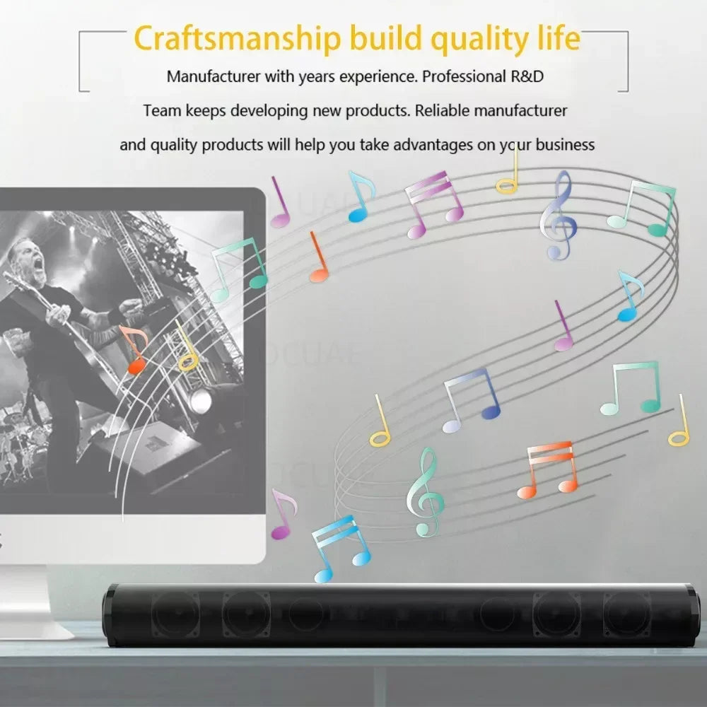 Barra Audio Portatile Potente Altoparlante Bluetooth Senza Fili Surround Stereo Per TV Subwoofer Radio FM Caixa De Som