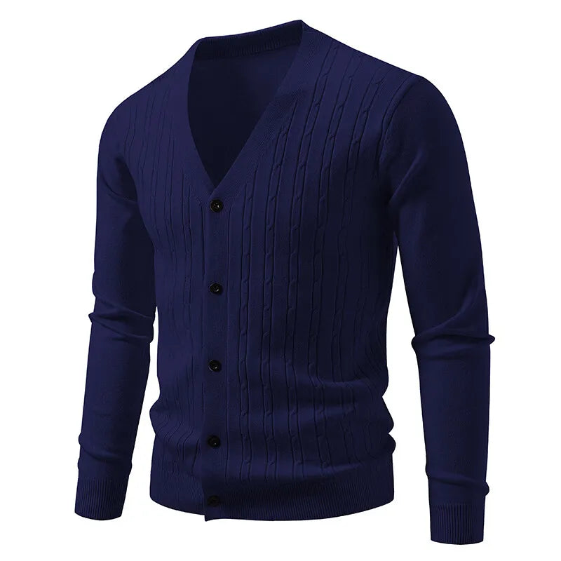 Favocent Maglione da Uomo Scollo a V Sottile Lavorato a Maglia Solido Autunno 2025 Moda Casual