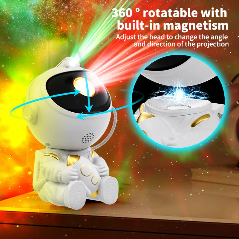 Proiettore LED Galassie Stellate Luce Notturna Astronauta Cielo Stellato Camera Letto Regalo Bambini Lampada Atmosfera