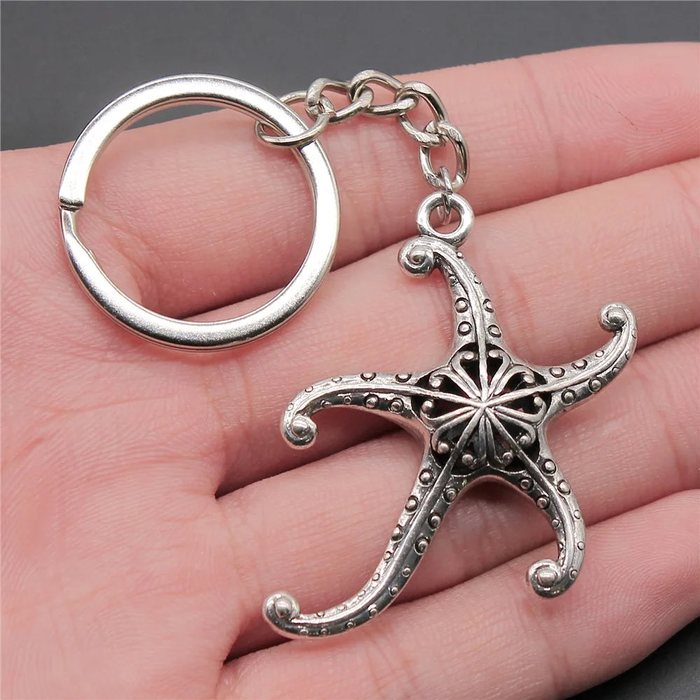 Portachiavi Tema Animali Marino Conchiglia Tartaruga Marina Cavalluccio Marino Polpo Calamari Stella Marina Sirena Regalo