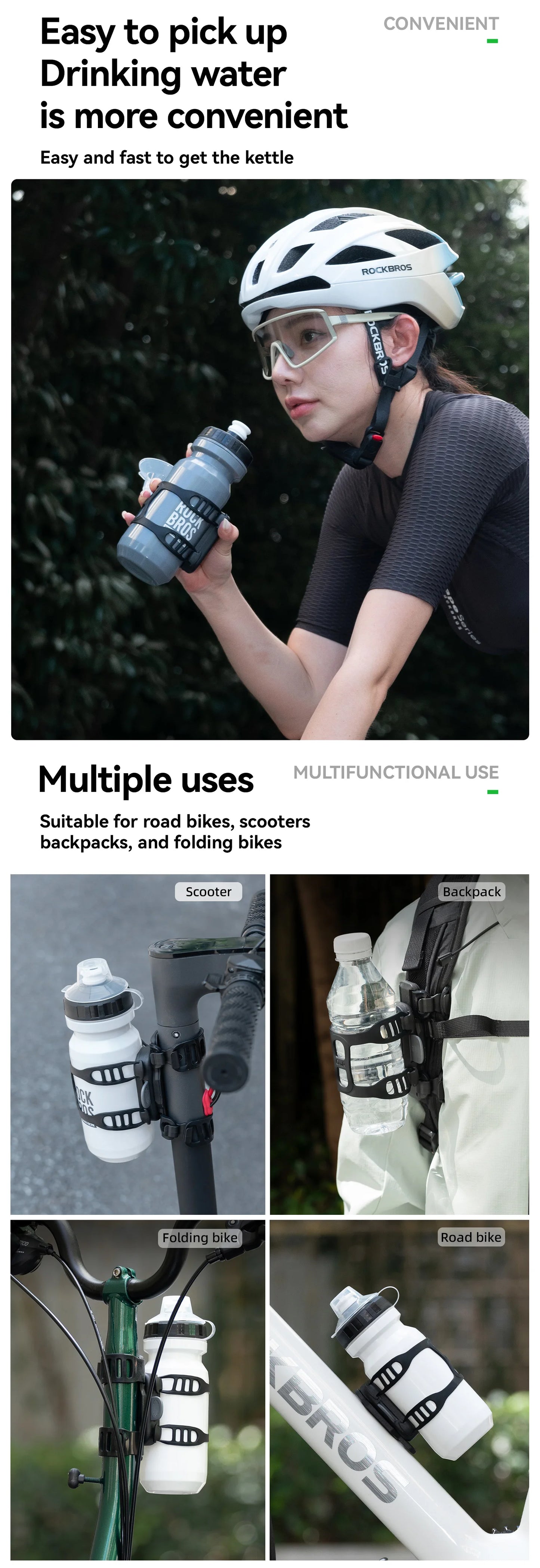Rockbros Staffa Per Bottiglia D Acqua Magnetico Portatile Per Bici Universale Leggero Con Assorbimento Degli Urti