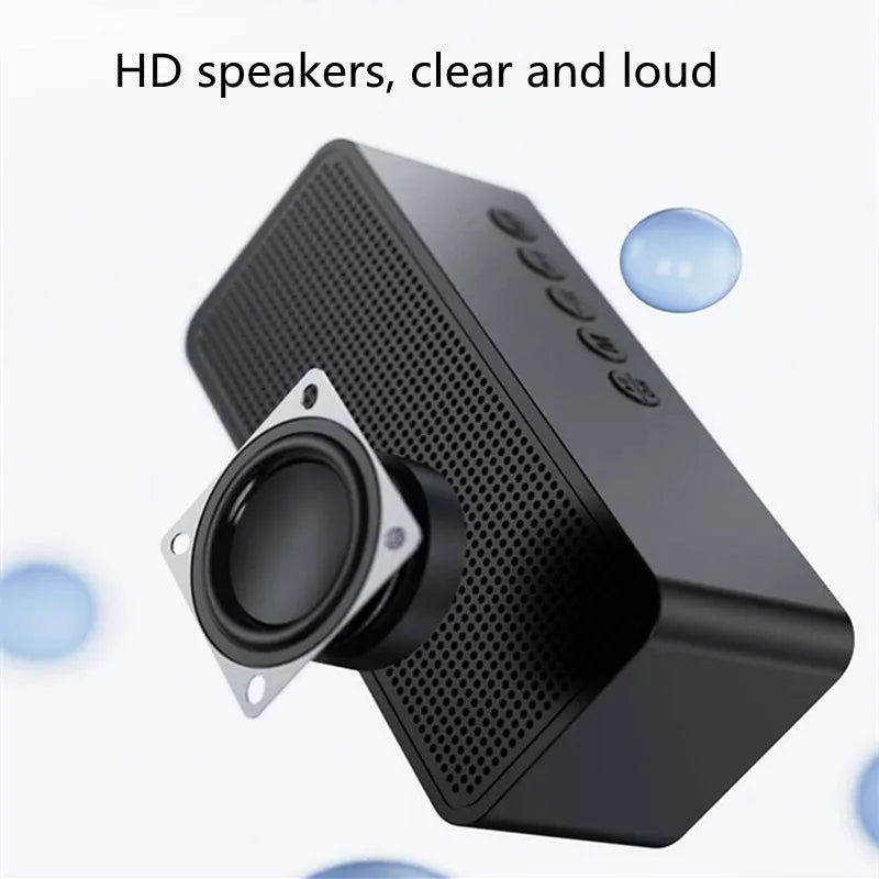 Sveglia Radio FM Con Altoparlante Bluetooth Subwoofer Portatile Con Lampada Integrata E Suono Wireless