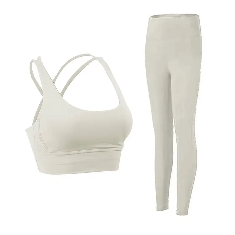 Tuta Da Yoga Due Pezzi Da Donna Abbigliamento Sportivo Per Pilates E Fitness Leggings Reggiseno Sportivo Traspirante