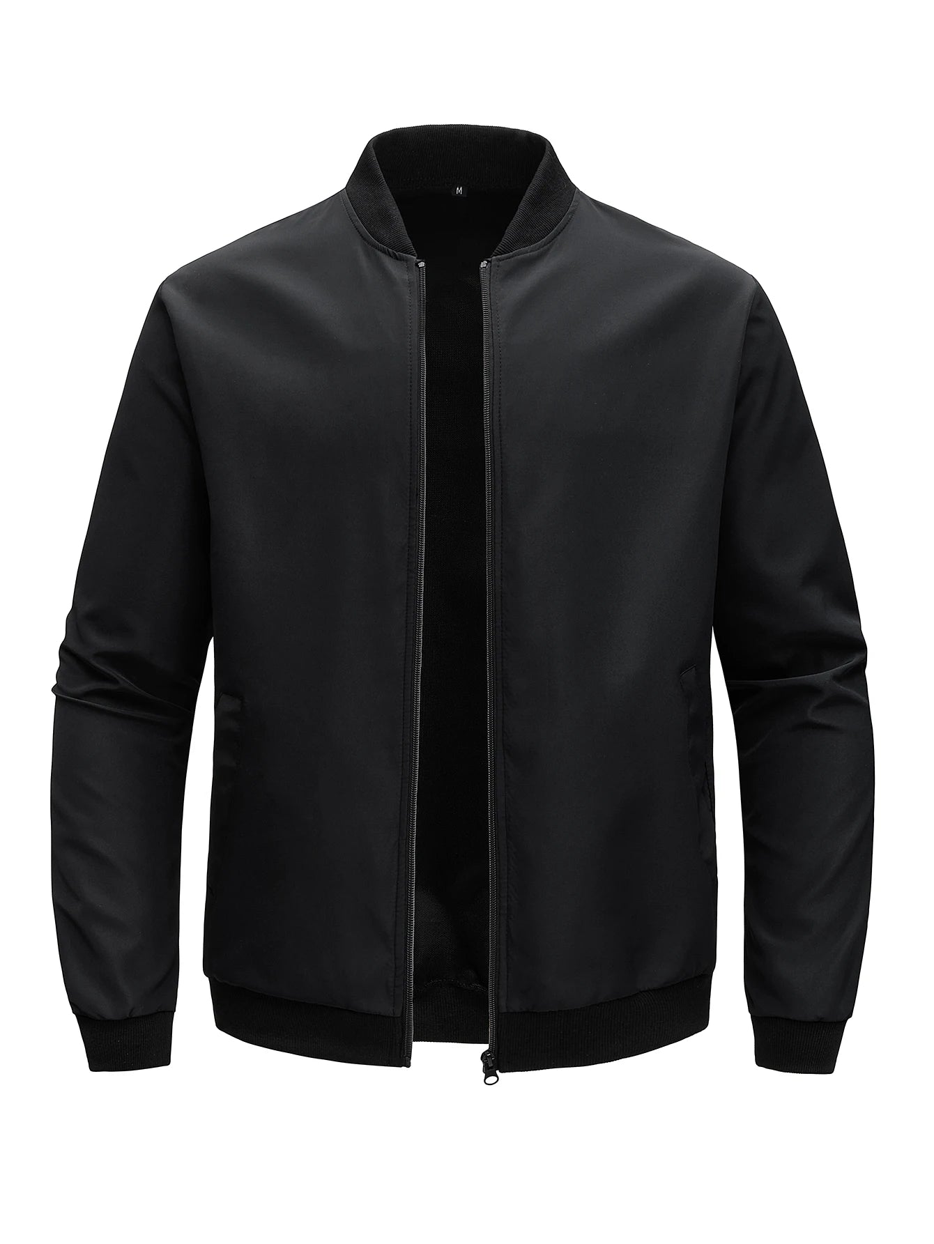 Giacca Uomo Sottile In Tinta Unita 2024 Primavera Autunno Con Colletto Baseball Corto Poliestere Business Casual
