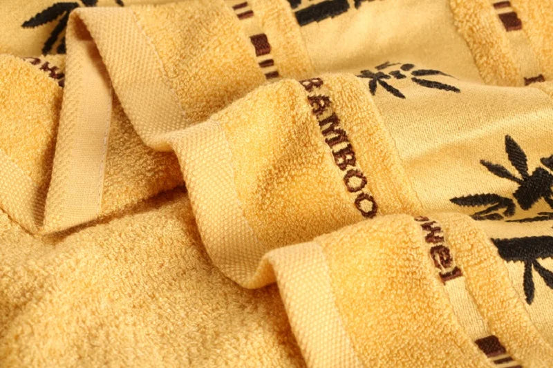 Set Di 2 Asciugamani Da Bagno In Fibre Di Bambù 34x74 Cm E 70x140 Cm Per Viso E Corpo Lavabili In Lavatrice