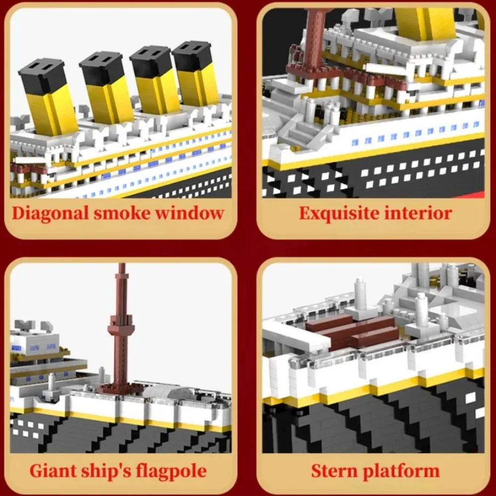 Oltre 4000 Pezzi Titanic Modello Nave Da Crociera Blocchi Costruzione MOC Barche Giocattoli Da Costruzione Regalo