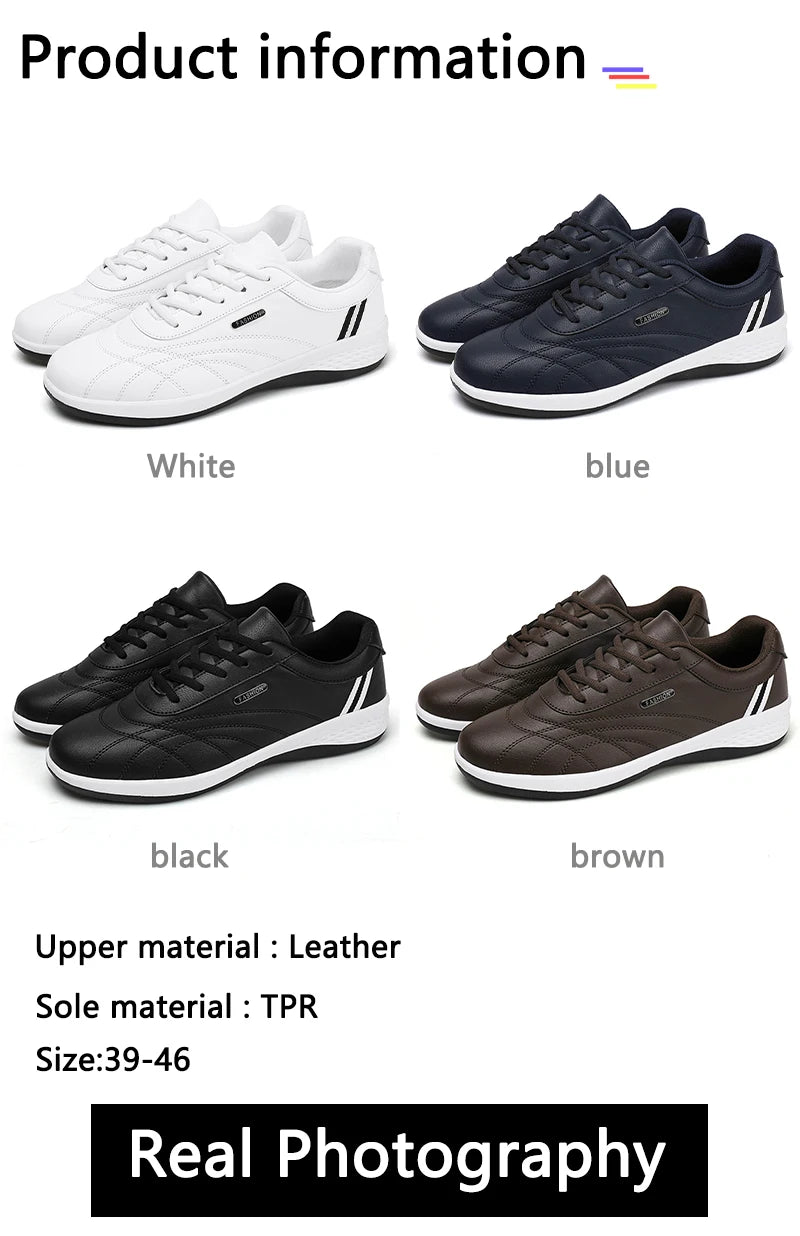 Scarpe Da Uomo Casual In Pelle Stringate Da Passeggio Per Esterni Bianco Nero Taglia 10