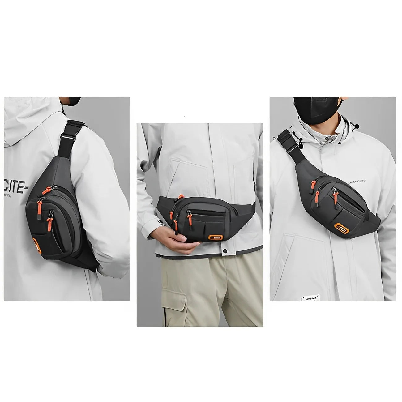 Marsupio Impermeabile Oxford Unisex Grande Capacità Cintura Porta Oggetti Multifunzionale Resistente All Usura
