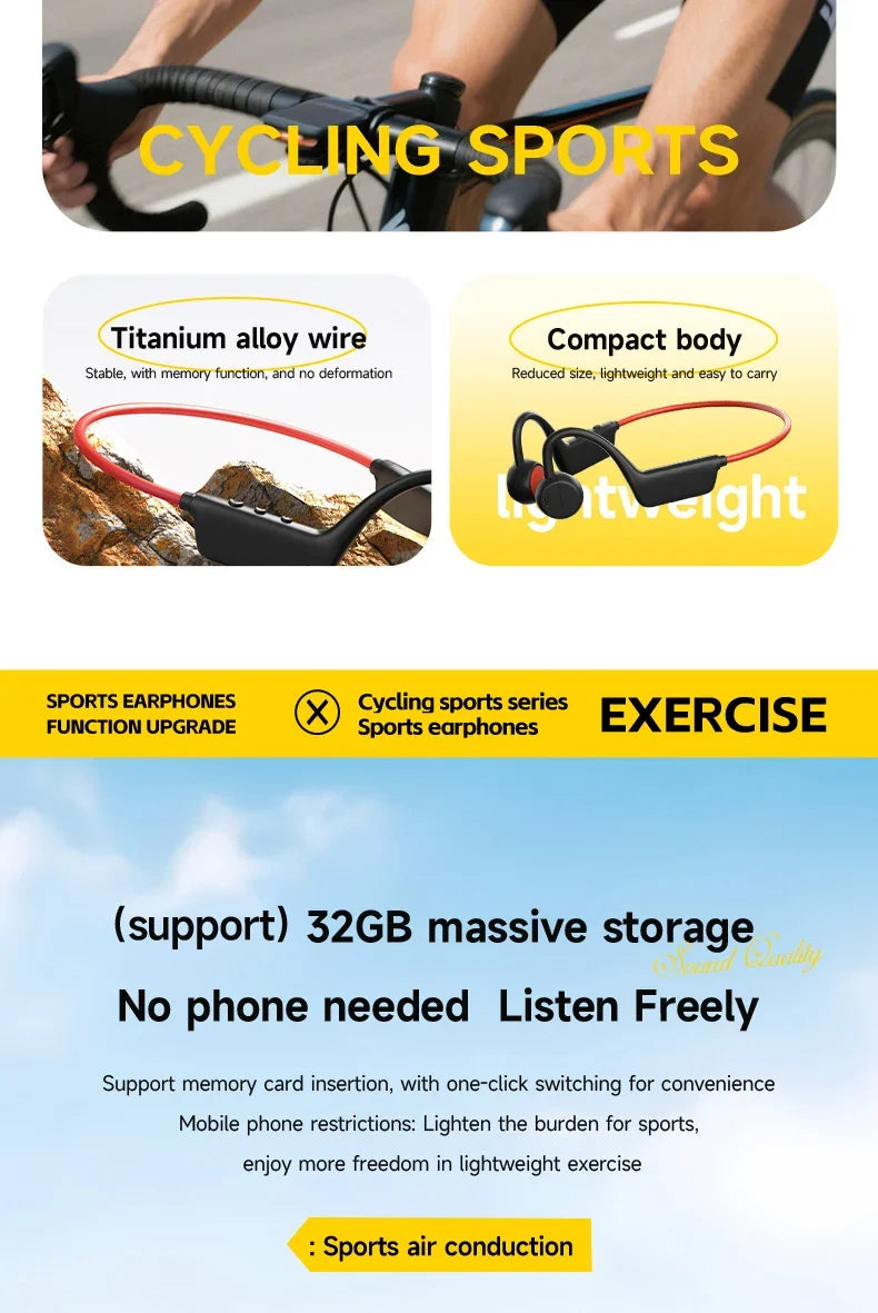 Cuffie A Conduzione Ossea Wireless Lenovo Real X7 X8 IPX8 Bluetooth 5.3 Nuoto Impermeabili Esercizio Fitness 2026