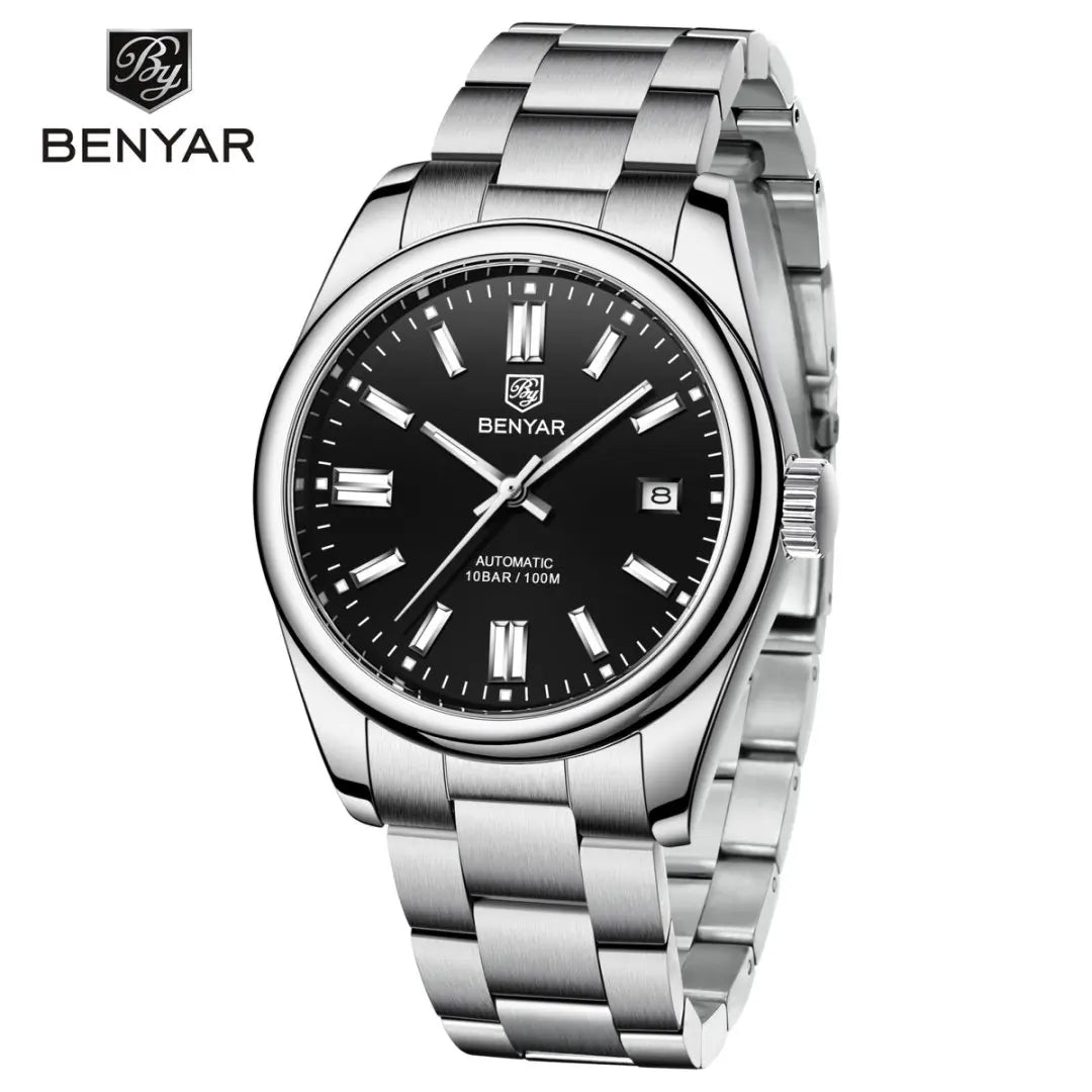 Orologio Automatico Meccanico Lusso da Uomo con Calendario Impermeabile 100m Acciaio Inossidabile Luminoso