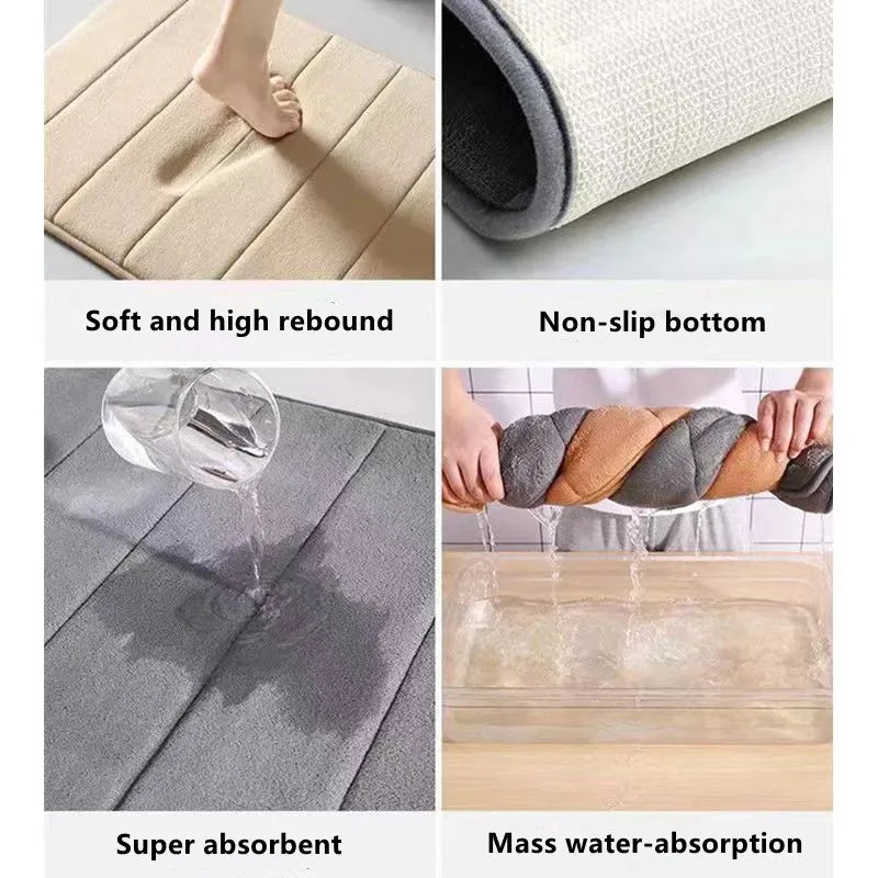 Tappetino Da Bagno Antiscivolo Super Assorbente Morbido Per Porta Camera Da Letto Cucina Bagno In Polyester
