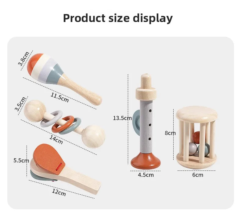 Set Strumenti Musicali In Legno Per Bambini 2-4 Montessori