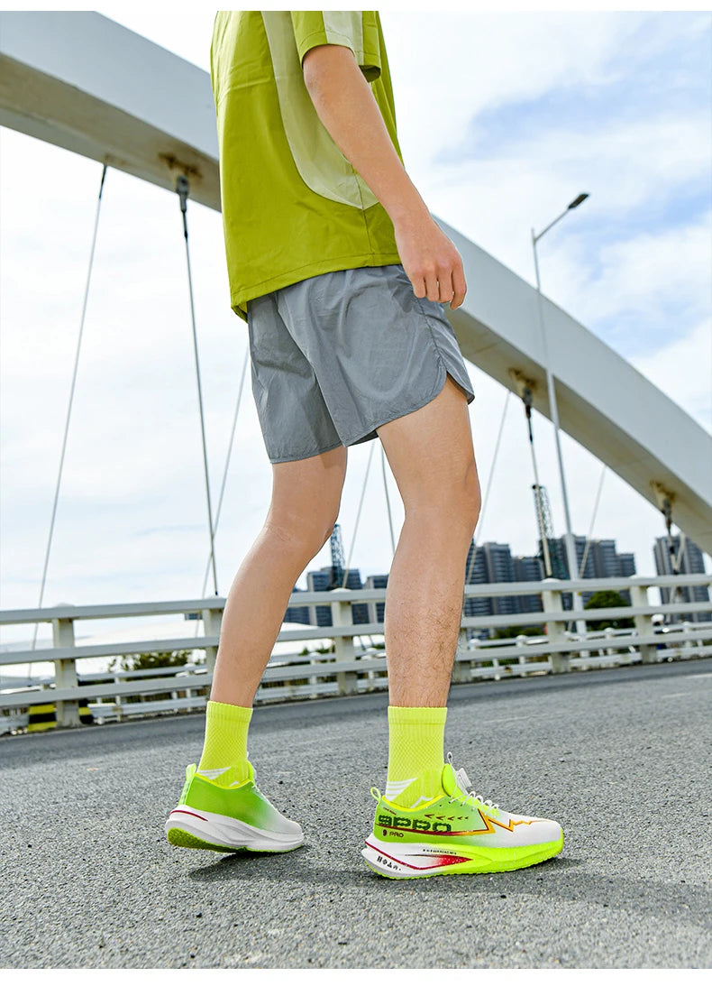 Scarpe Da Corsa Fluorescenti Con Piastra In Carbonio Per Maratona Leggere Traspiranti Antiscivolo Uomo Donna