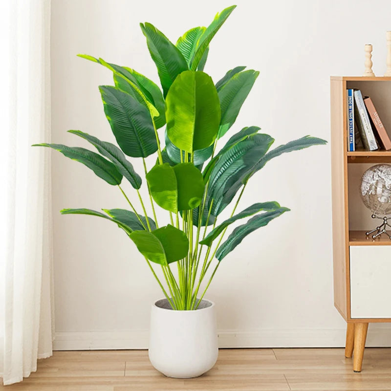 Piante Artificiali Grande Palma Tropicale Banana Finte Foglie Real Touch Monstera Plastica Per Casa Giardino Decorazione