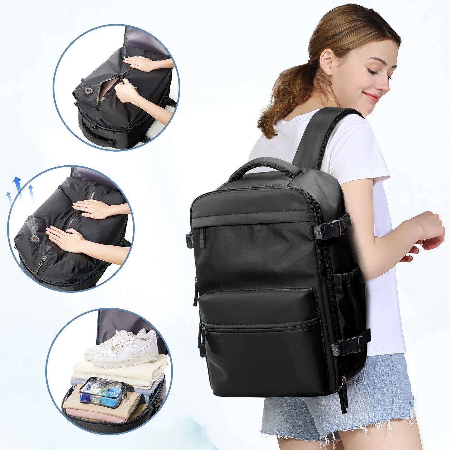 Zaino Espandibile Da Viaggio Unisex Con Ampio Scomparto Laptop Per Lavoro E Scuola 20 35 L