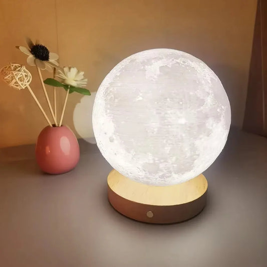 Lampada Lunare Da 10 Cm LED Con Supporto In Filo Stella Per Camera Da Letto Luci Notturne Regalo Per Bambini