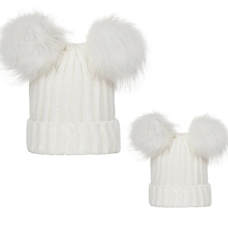 Cappello Invernale Da Donna Lavorato A Maglia Con Pompon In Pelliccia Sintetica Caldo Berretto Natalizio Per Ragazza