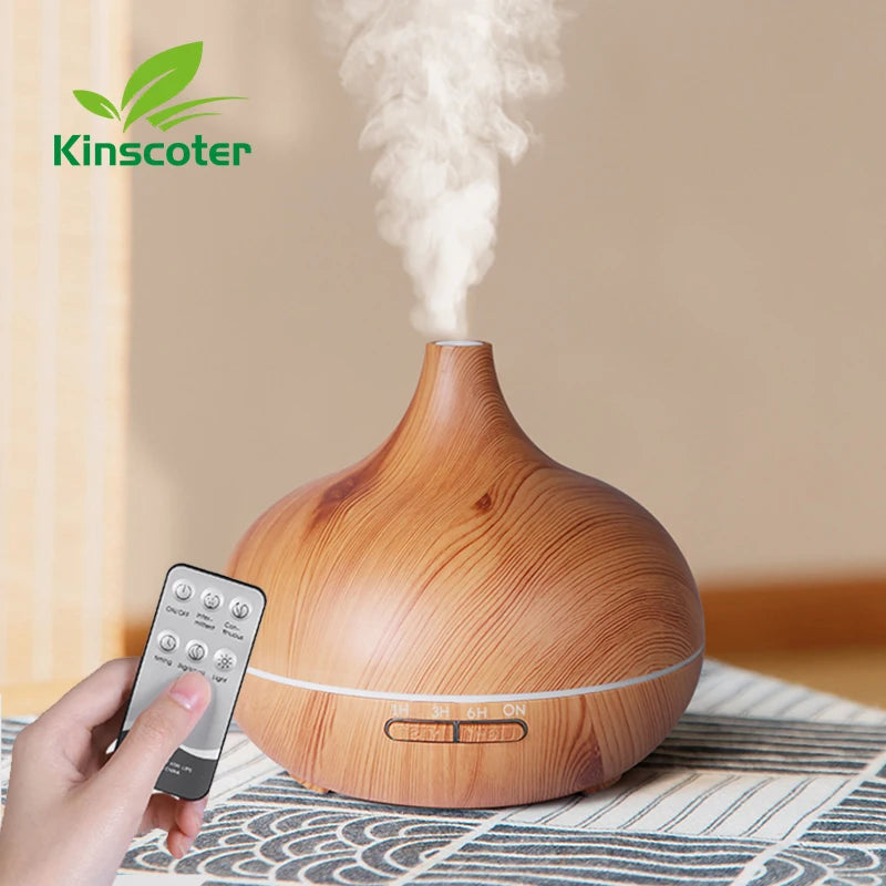 Umidificatore Ad Ultrasuoni Con Telecomando Per Diffusore Di Oli Essenziali Per Aromaterapia 550 Ml Con 7 Colori Di Luce