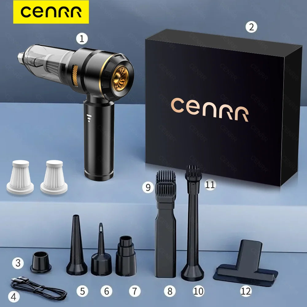 Cenrr 998000 Aspirapolvere Per Auto Senza Fili Potente Portatile Con Accessori Auto E Pulitore Universale