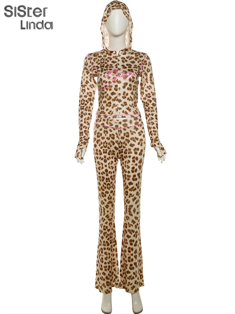 Sisterlinda Junior Tuta Alla Caviglia Leopardo Con Pantaloni Svasati High Street K24S50103