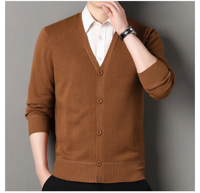 Cardigan In Pile Da Uomo Morbido E Caldo Lavorazione A Maglia Robusta Per Autunno Inverno Comfort Totale