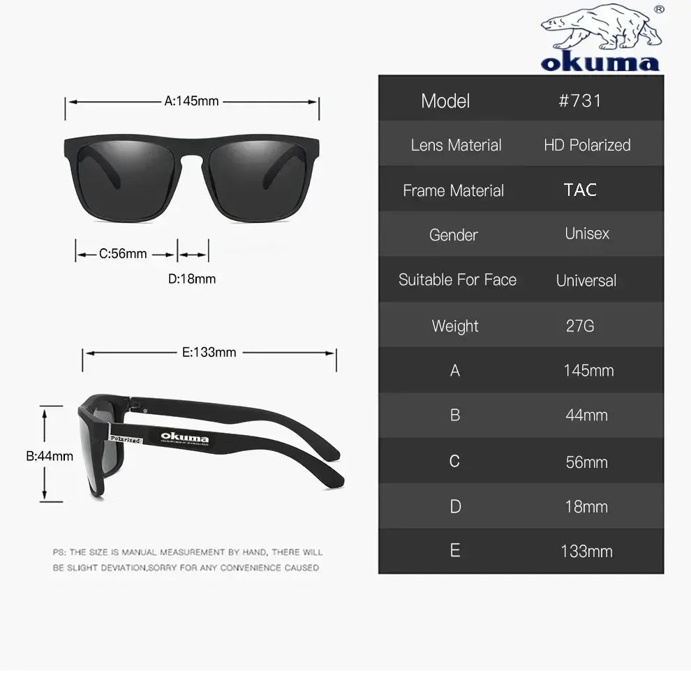 Occhiali Da Sole Polarizzati Okuma UV400 Anti Luce Forte Abbagliamento Per Ciclismo Guida Pesca