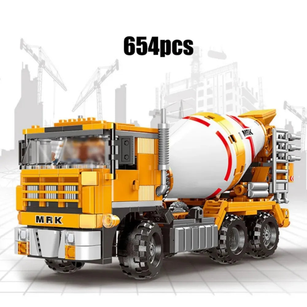 Set Costruzioni Multi Veicoli Caricabatteria Gru Camion Fai Da Te Blocchi Ingegneria Giocattolo Per Bambini