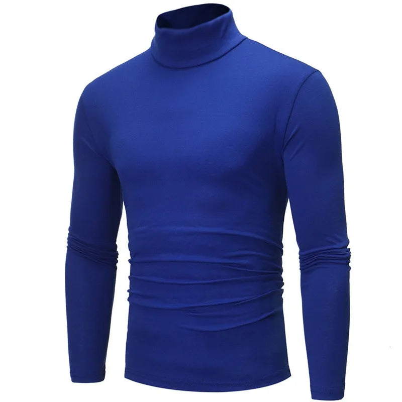 Uomo Dolcevita Autunno Inverno Slim Fit Collo Alto Alta Elasticità Manica Lunga Traspirante Maglieria Pullover