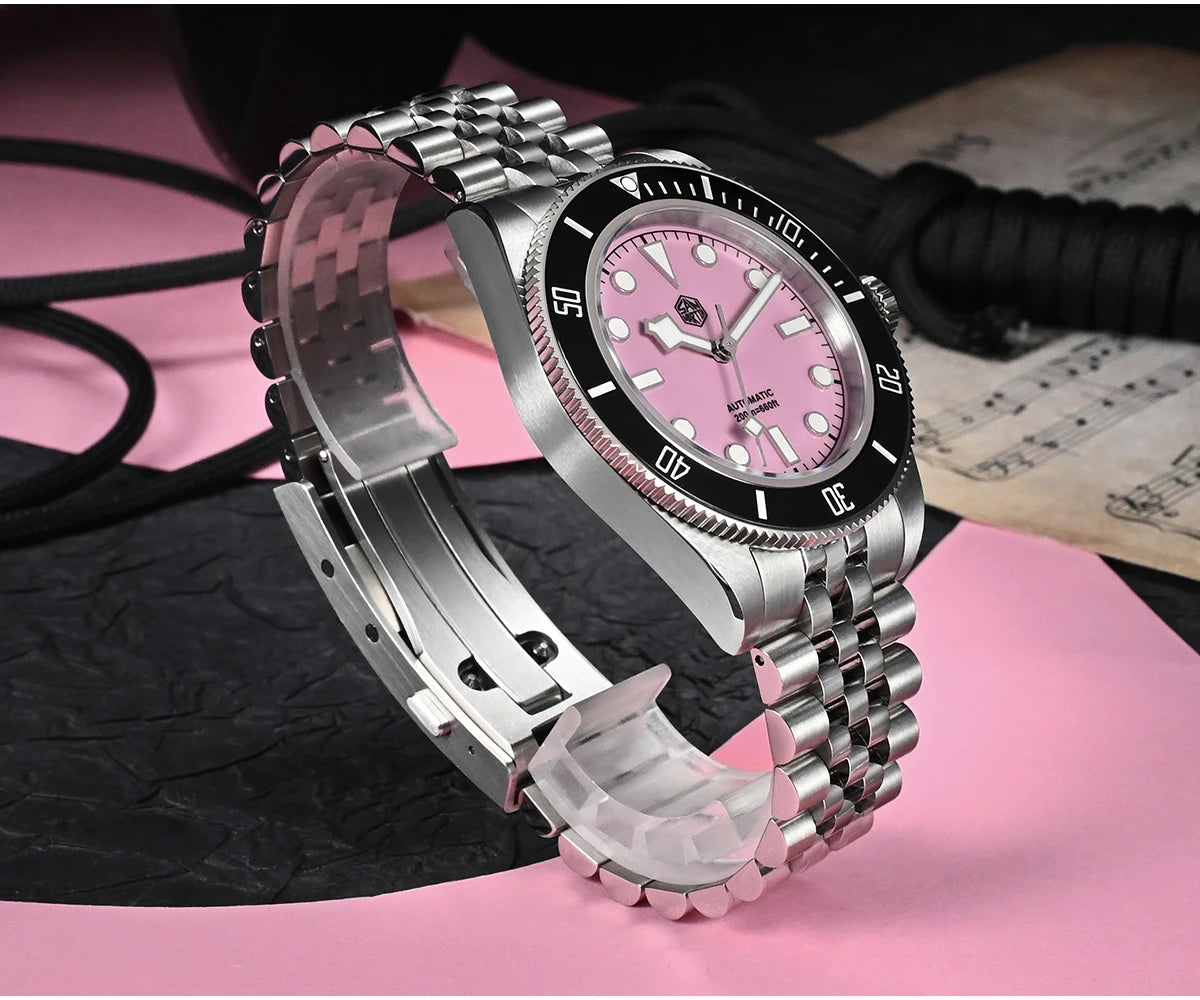 San Martin Orologio 40mm BB Diver Smaltato Quadrante Enamel Blu Lusso NH35 Automatico 200m SN0128