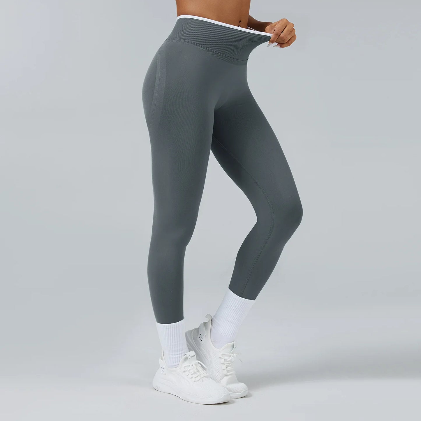 Pantaloni Da Donna Palestra Leggings Da Yoga Senza Cuciture Vita Alta Elasticizzati Per Esercizi Atletici