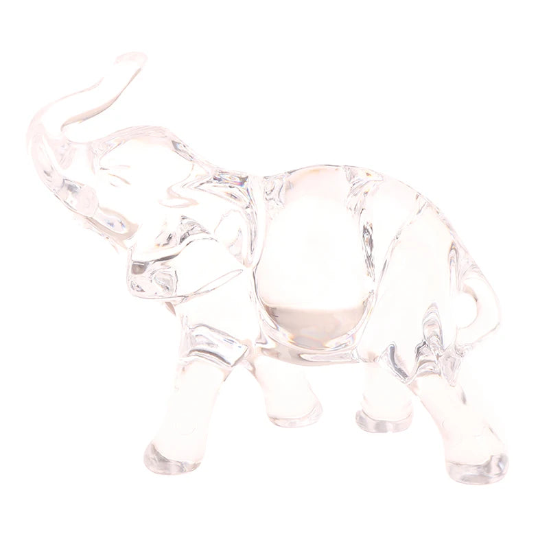 Simpatica statua di elefante di cristallo Mini statua di animale Ornamenti di elefante per bambini Artigianato Ornamenti di cristallo per desktop Soggiorno