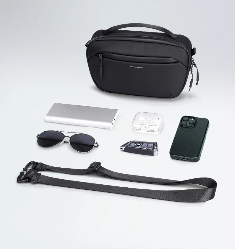 Borsa Da Uomo A Tracolla Mark Ryden MR165 Capacità 2,3 Litri Nero Verde Design Elegante E Pratico
