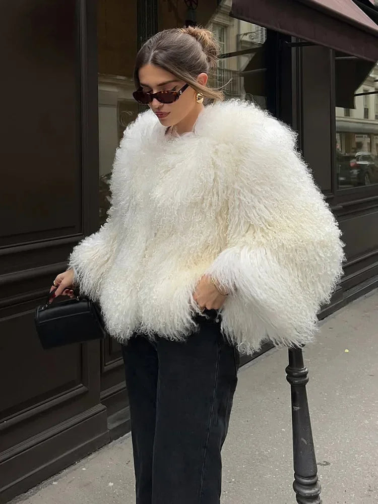 TARUXY Cappotto Di Pelliccia Sintetica Donna Inverno 2025 Caldo Design Lusso Street Style Giacca Breve