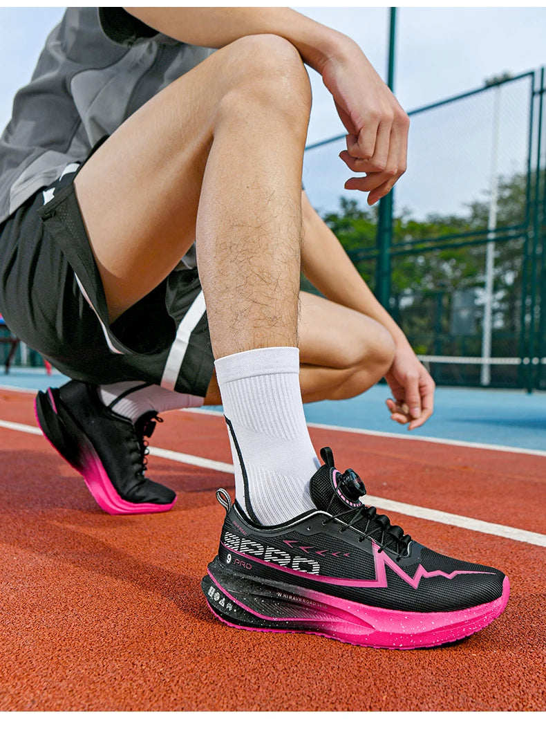 Scarpe Da Corsa Fluorescenti Con Piastra In Carbonio Per Maratona Leggere Traspiranti Antiscivolo Uomo Donna
