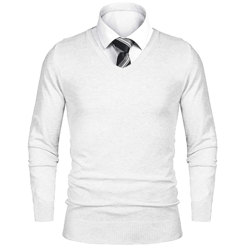 Animal Game Maglione Da Uomo In Lana Leggera Elegante Scollo A V Per Affari Business Casual