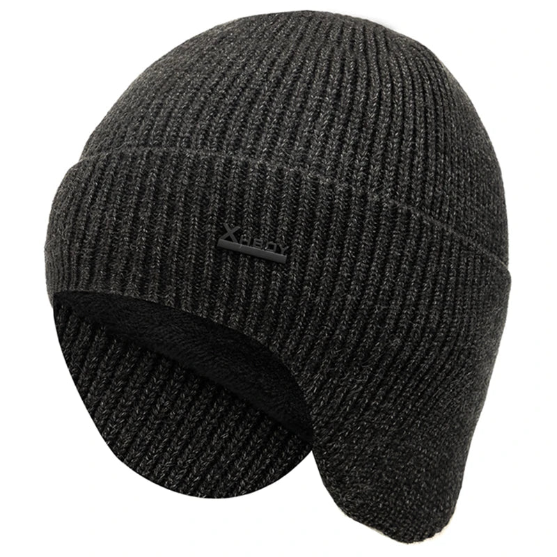 Cappello Invernale Da Uomo Con Paraorecchie Caldo In Pile Berretto Morbido Lavorato A Maglia Sportivo Da Sci All Aperto