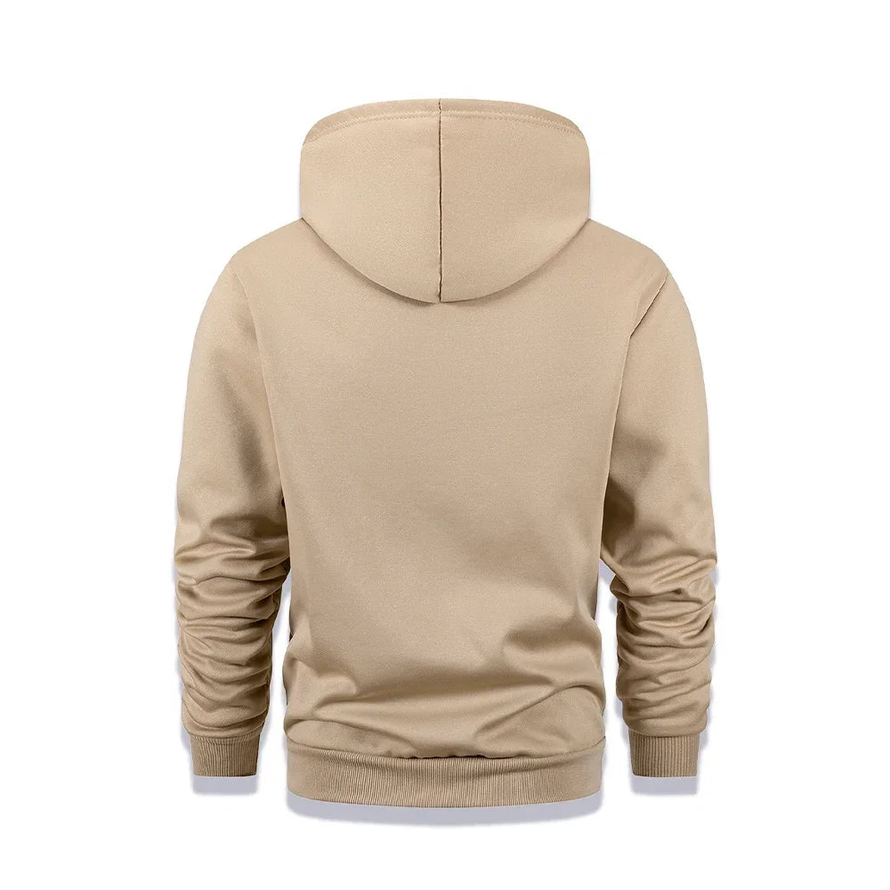 Uomo Felpa Termica Inverno Con Cappuccio Foderata In Pile Caldo Spesso Girocollo Solido Top Abbigliamento Streetwear