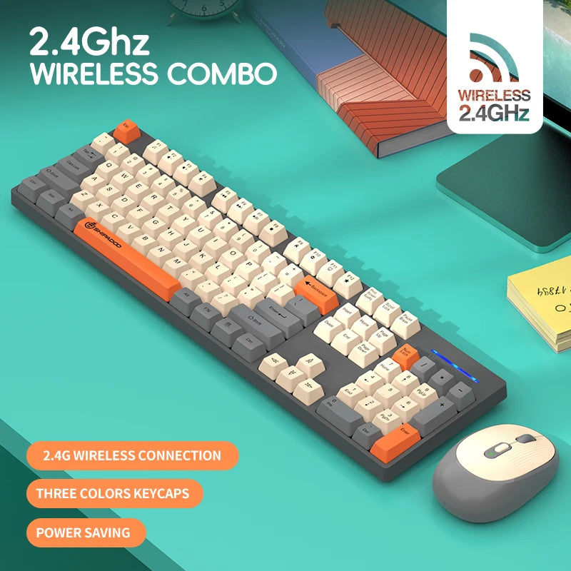 Set Tastiera E Mouse Wireless Per Gaming E Ufficio Compatibile Con Laptop E Desktop Accessori Per Ufficio Incluso