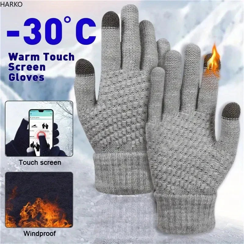 Guanti Invernali Foderati Unisex Compatibili Touch Screen Elastico Ispessito Caldi E Resistenti Al Freddo